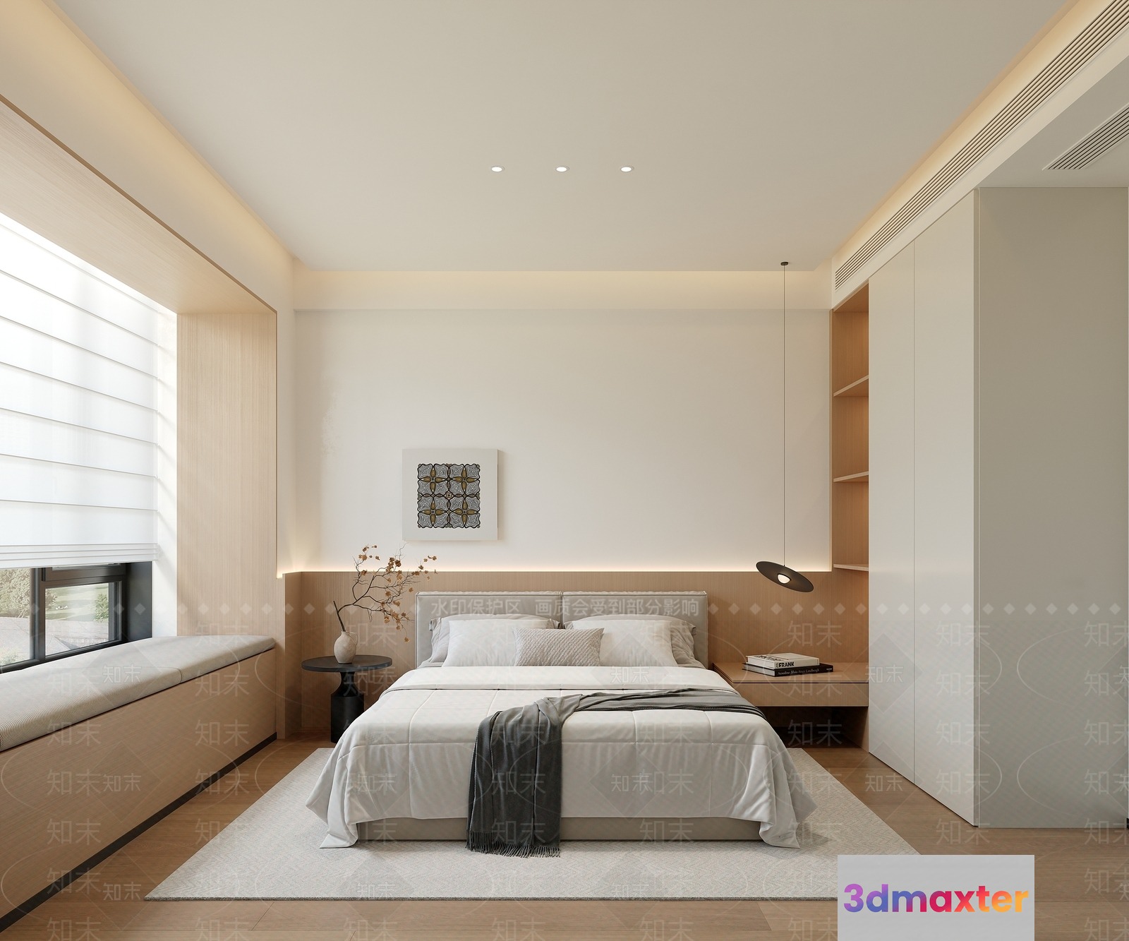 Cozy Modern Bedroom 3D Model - 2359 - VRAY Render