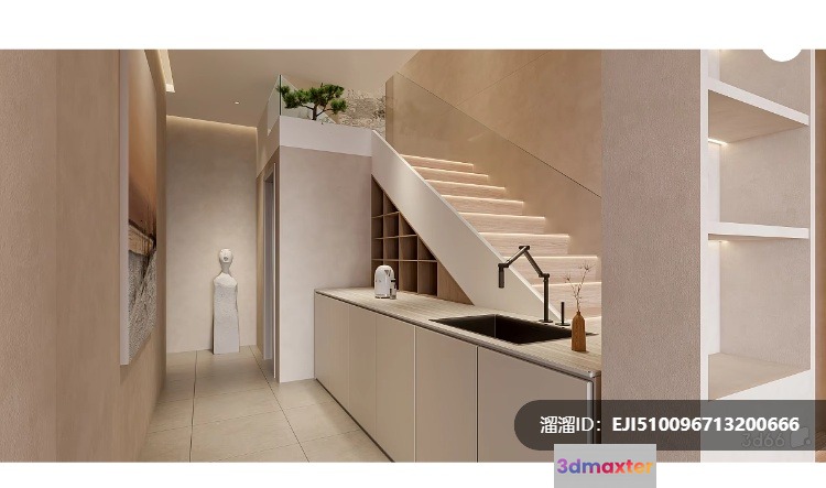 Modern Kitchen 3D Model - 8247 - VRAY Render