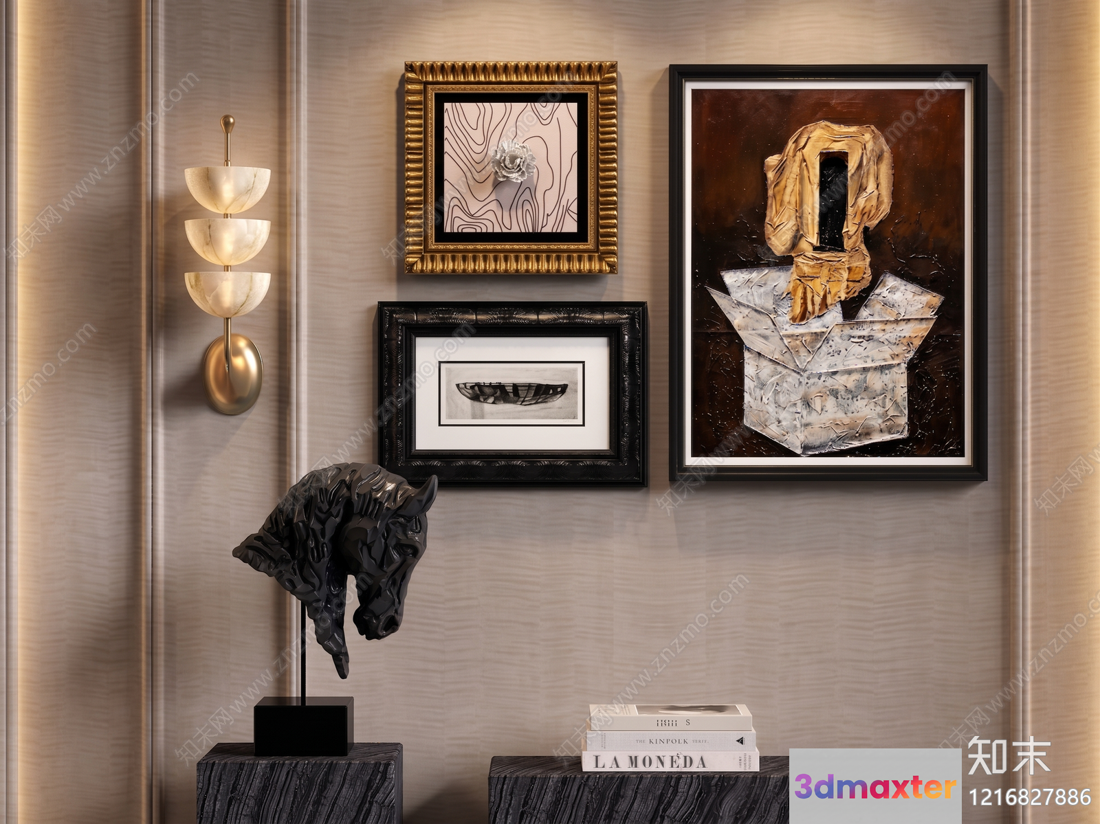 Modern Art Display 3D Model - 15533 - VRAY Render