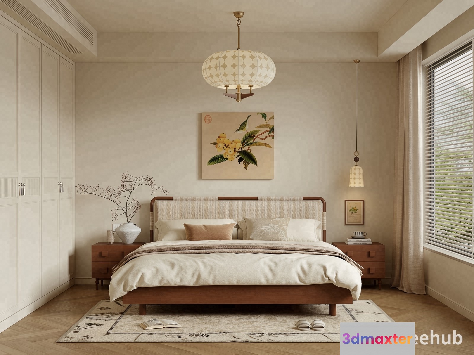 Cozy Bedroom 3D Model - 21637 - VRAY Render