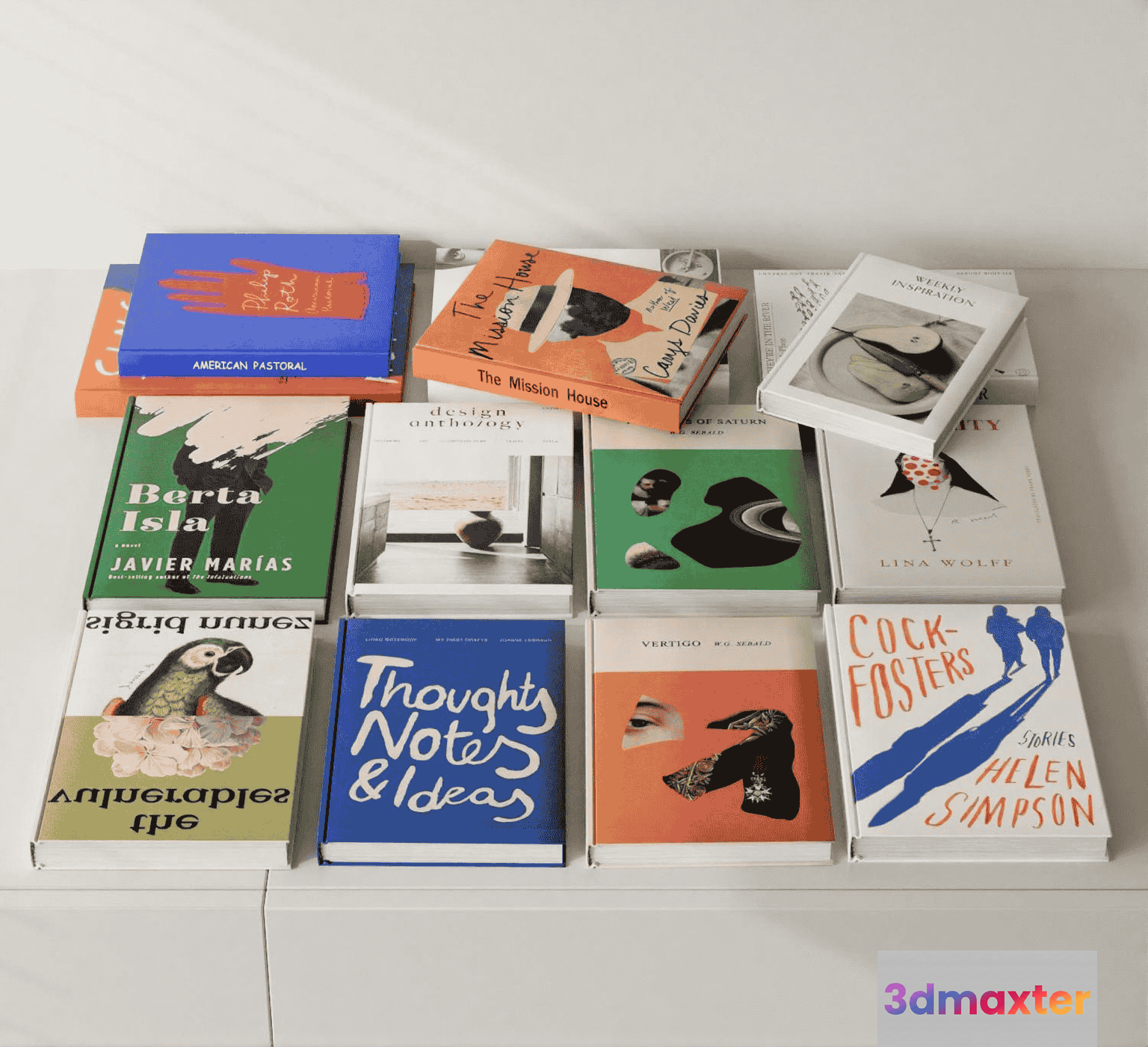 A Stack Of Books 3D Model - 14141 - VRAY Render