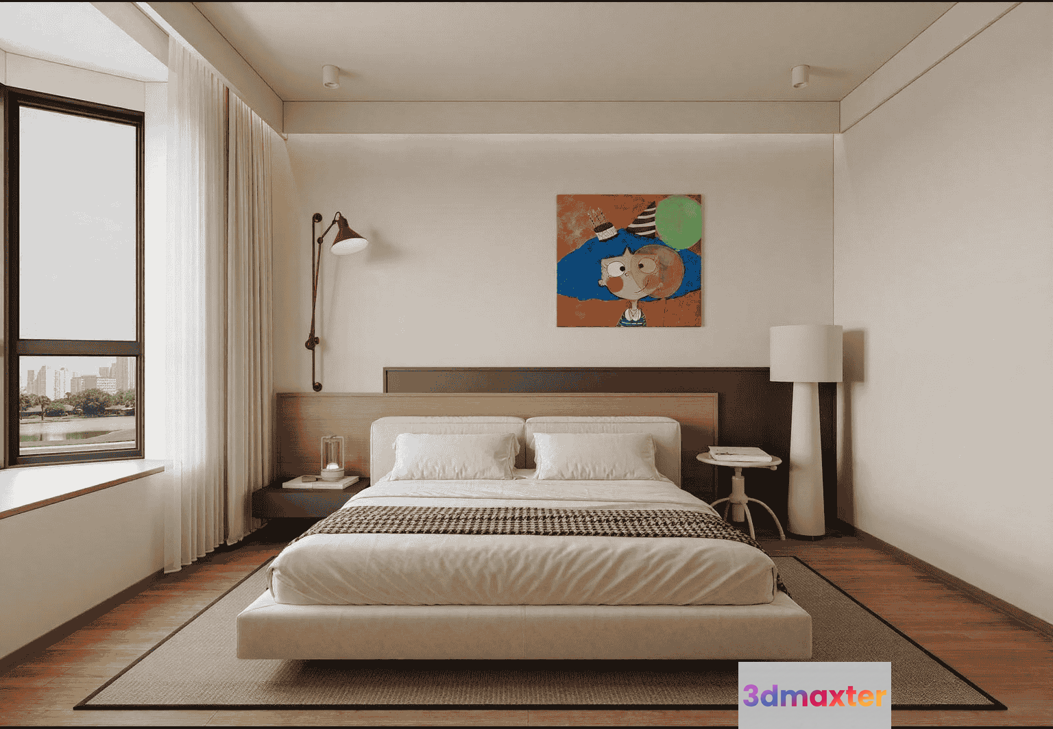 Cozy Bedroom 3D Model - 14290 - VRAY Render