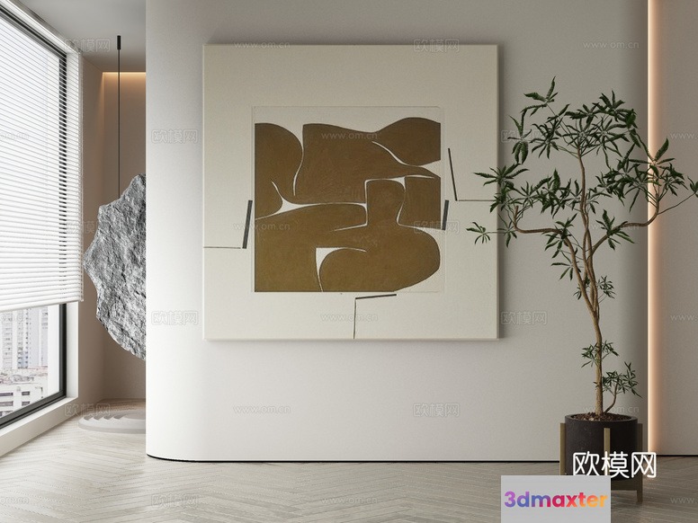Modern Minimalist Art 3D Model - 8537 - VRAY Render