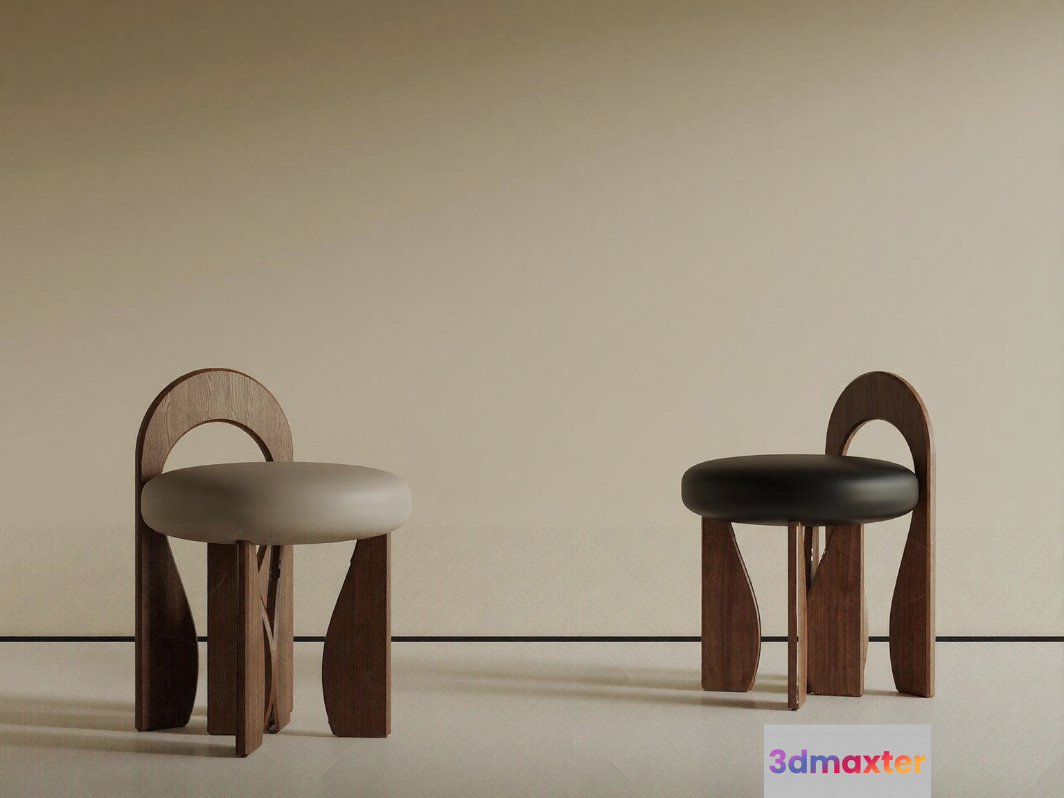 Modern Wooden Chairs 3D Model - 16493 - VRAY Render