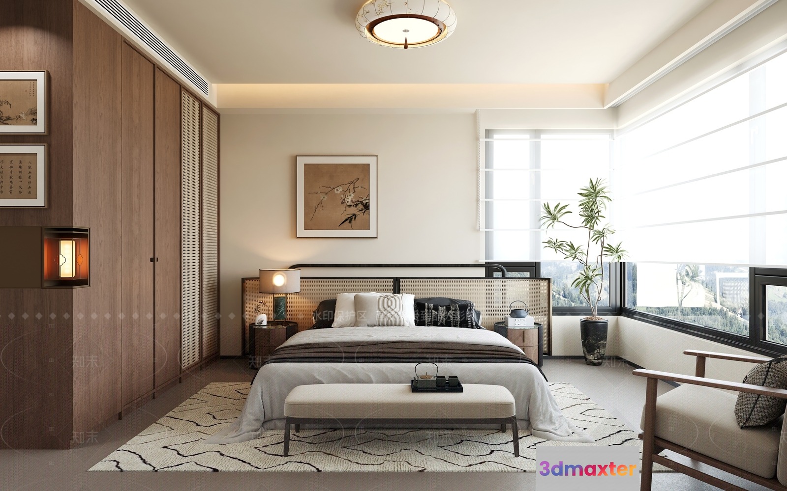 Cozy Bedroom 3D Model - 959 - CORONA Render