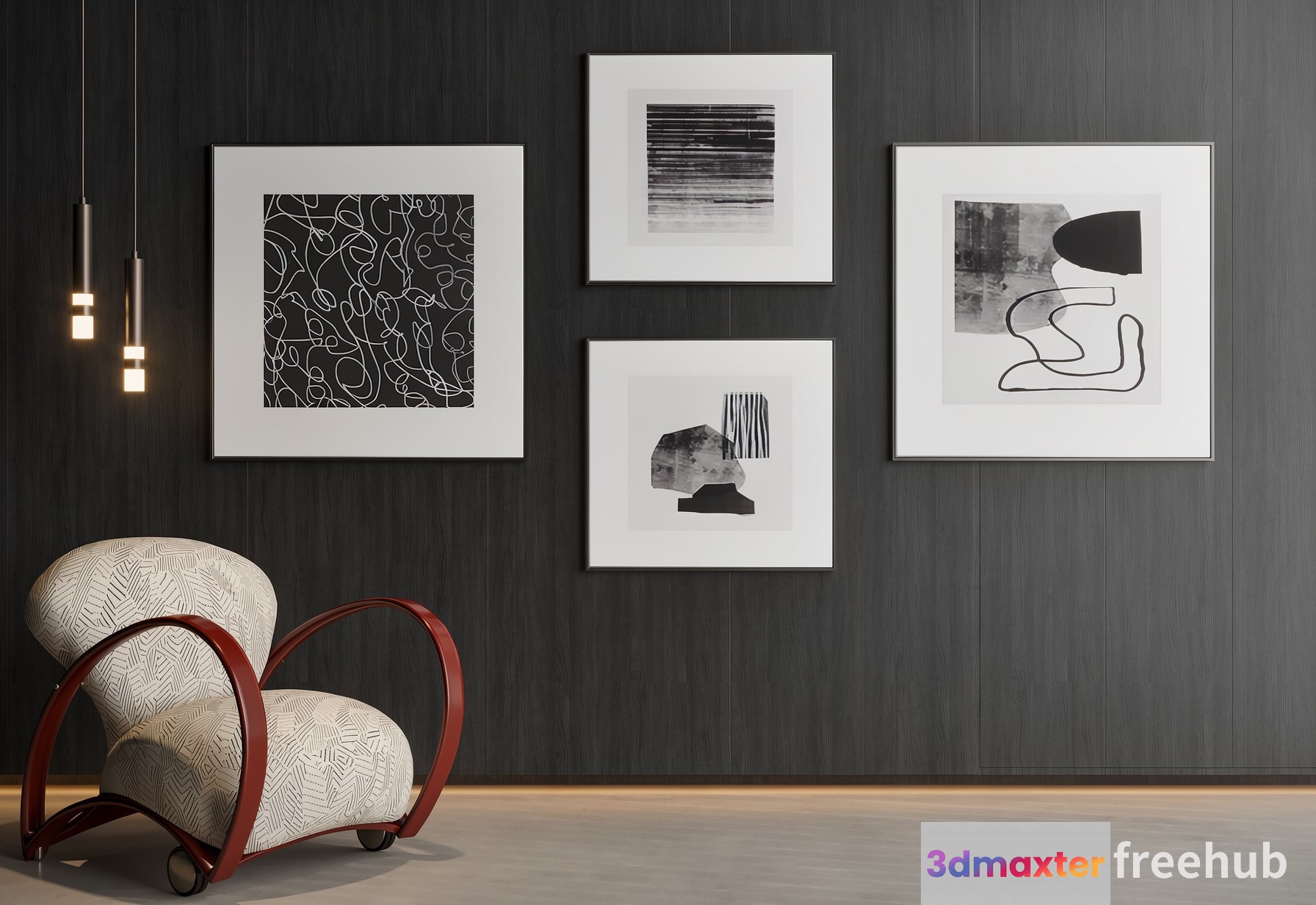 Modern Art Gallery 3D Model - 20188 - VRAY Render
