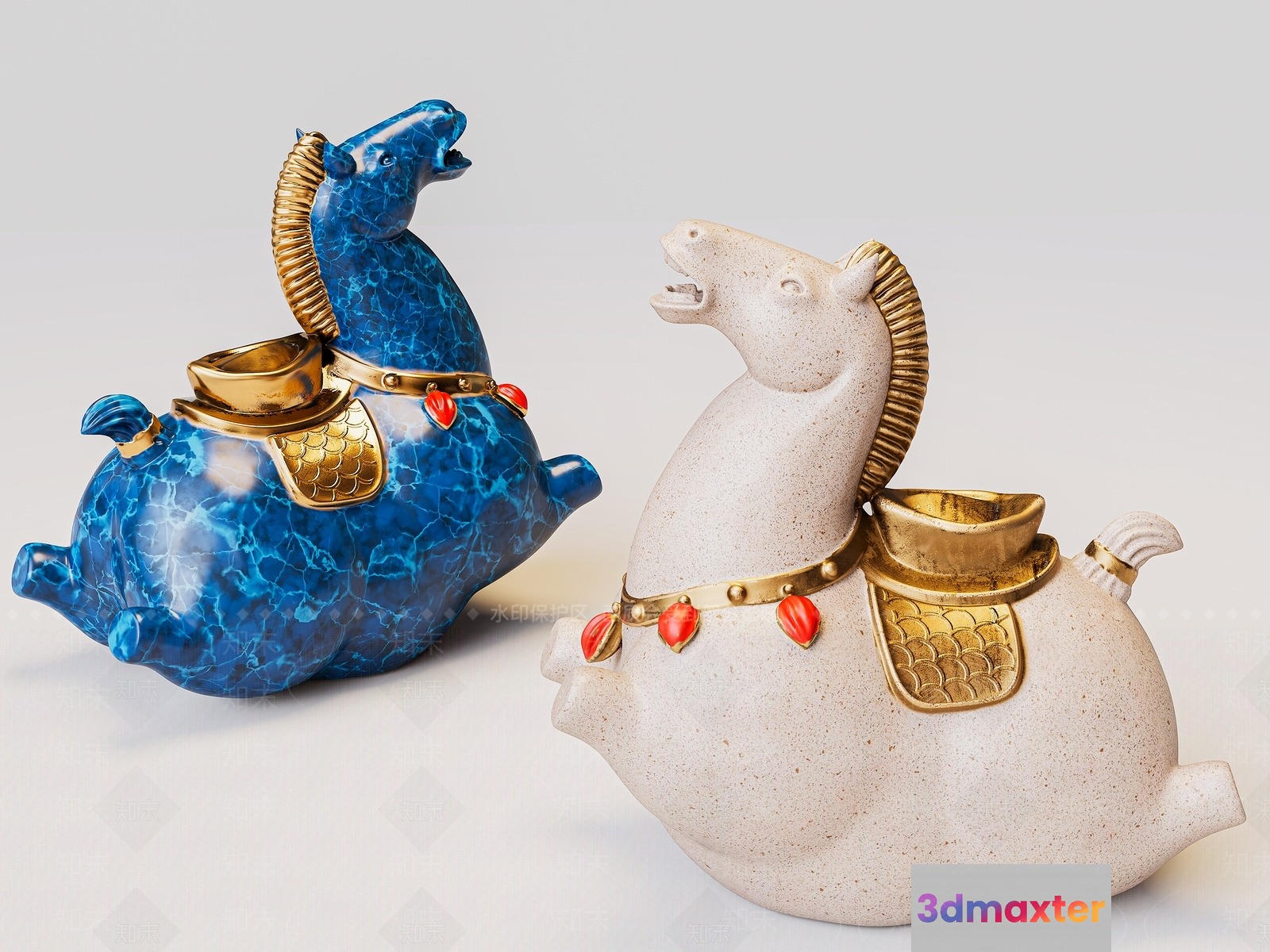 These Are Two Ceramic Animal Figurines 3D Model - 12112 - VRAY Render