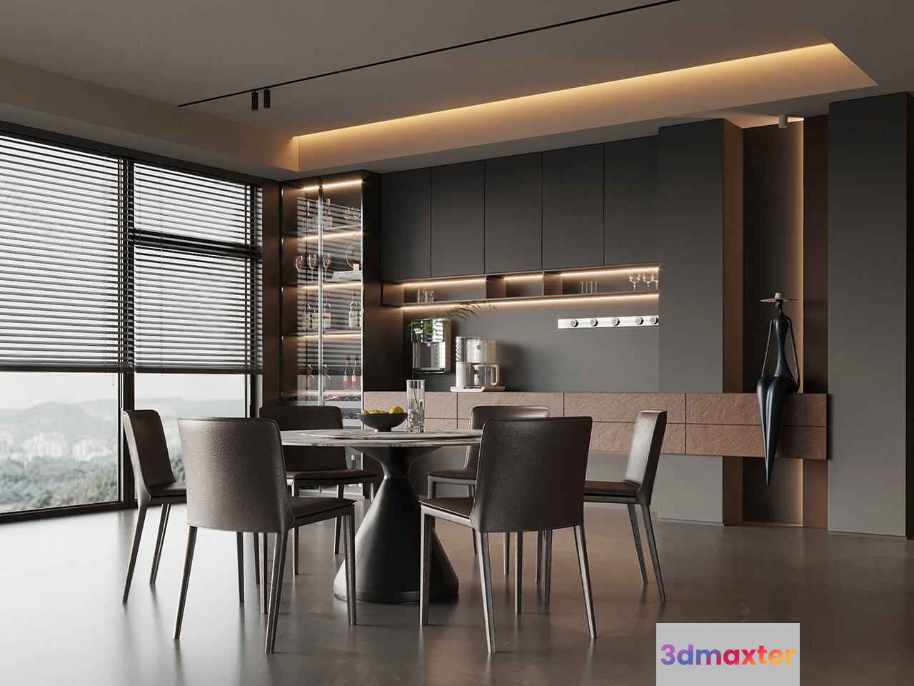Modern Dining Room 3D Model - 12933 - VRAY Render