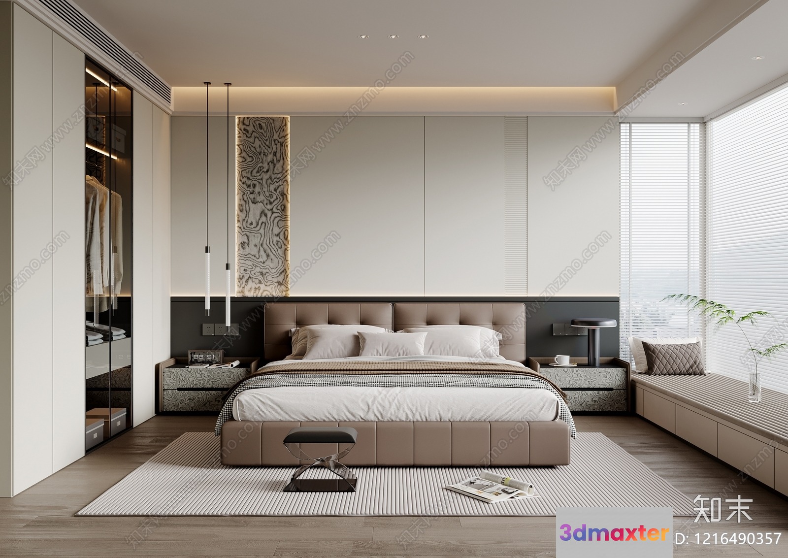 Modern Bedroom Design 3D Model - 18072 - VRAY Render