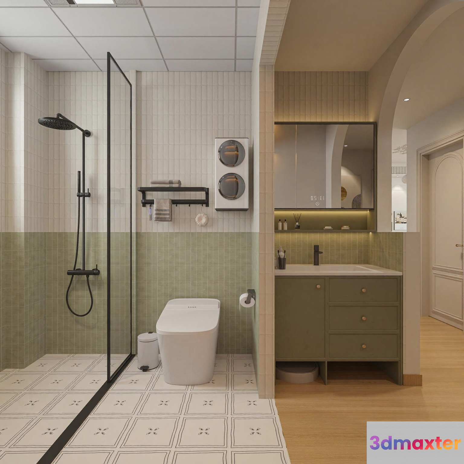 Modern Bathroom Space 3D Model - 2562 - CORONA Render