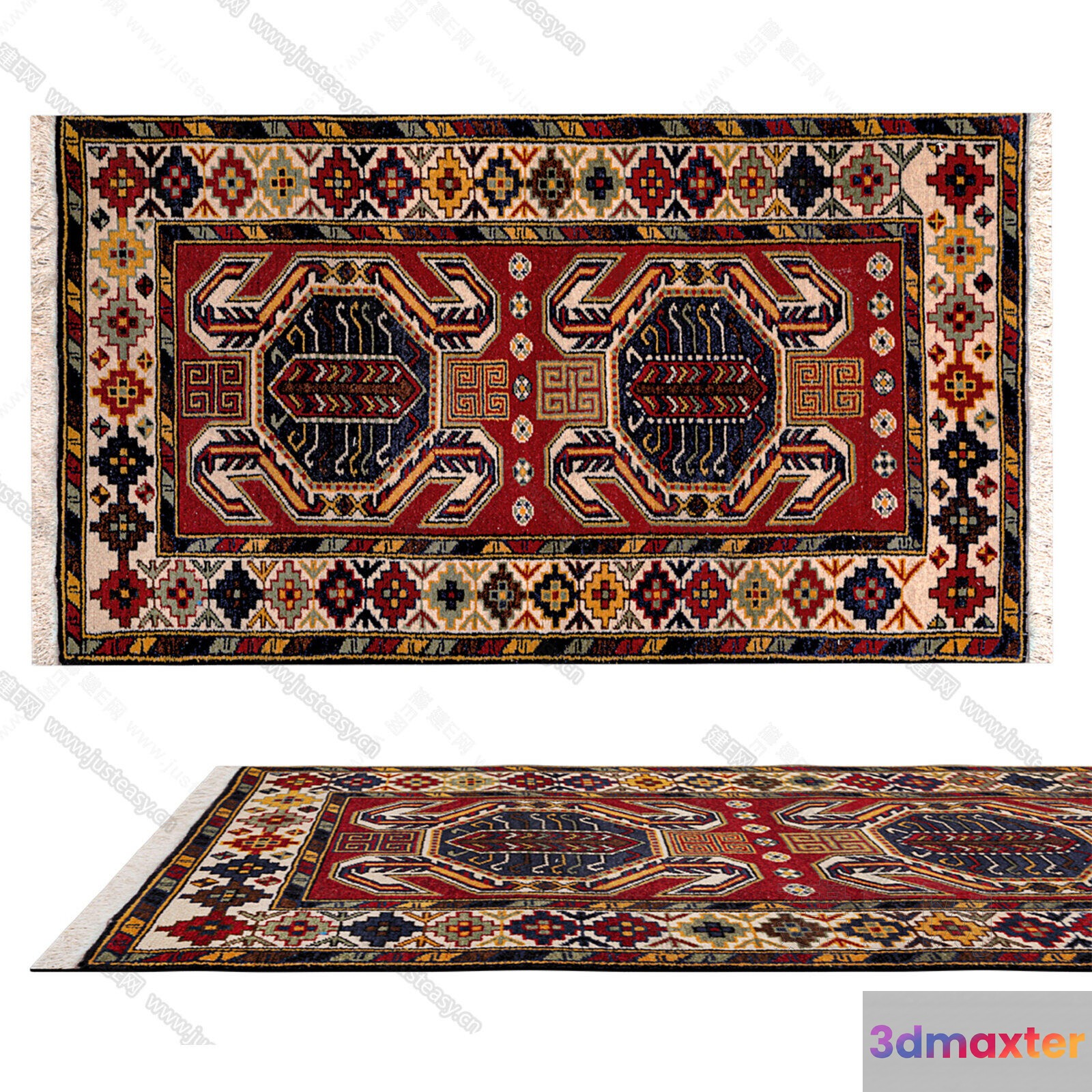 A Colorful Rug 3D Model - 12713 - VRAY Render