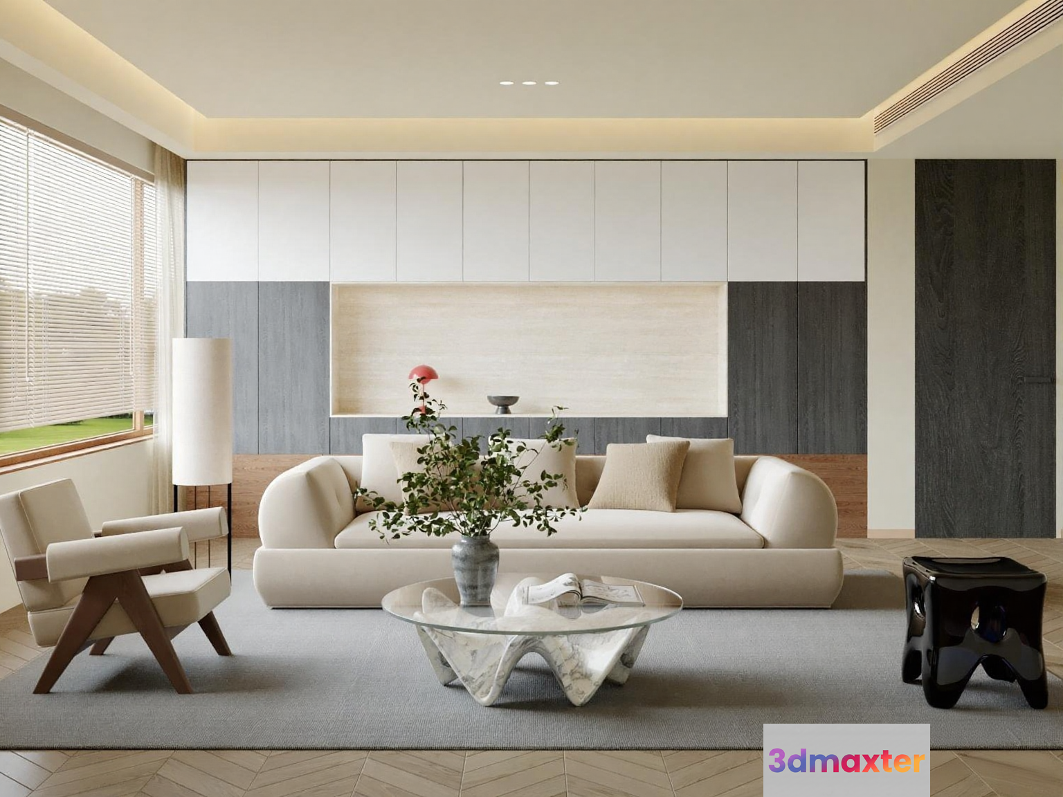 Modern Living Room 3D Model - 4419 - VRAY Render