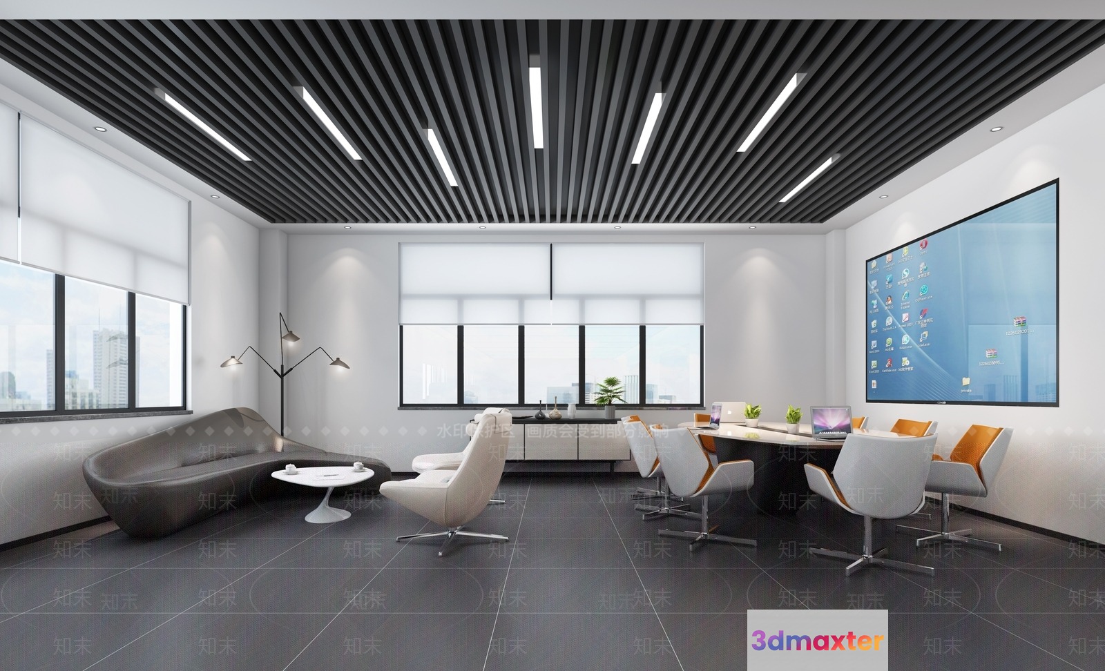 Modern Office Space 3D Model - 14509 - VRAY Render