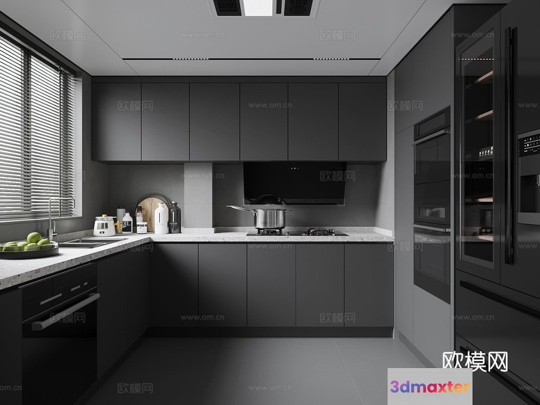 Modern Kitchen 3D Model - 14900 - VRAY Render