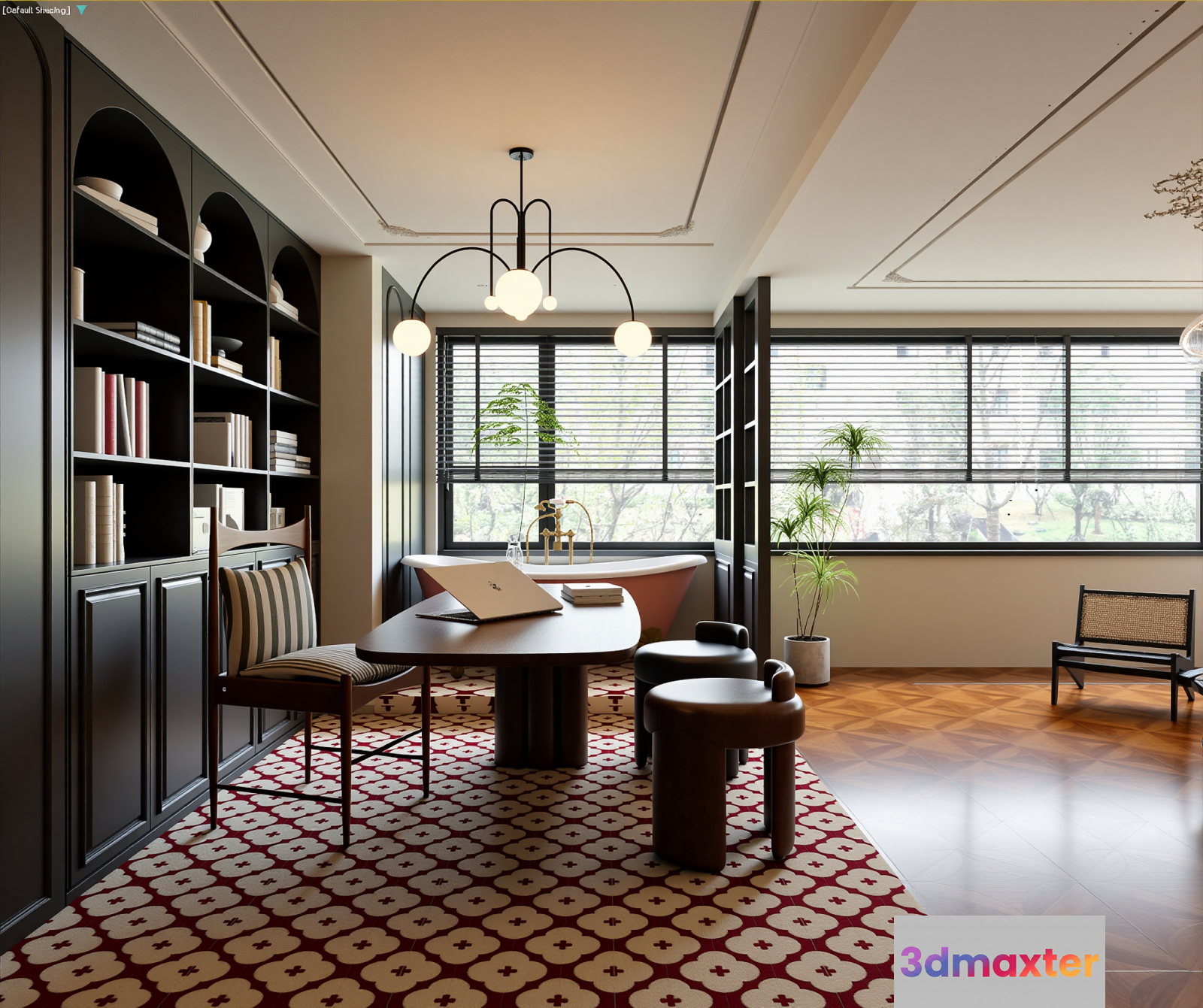 Modern Home Office 3D Model - 10629 - VRAY Render