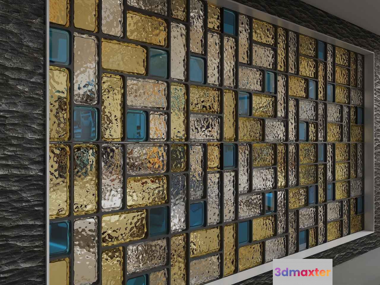 A Glass Wall 3D Model - 852 - VRAY Render
