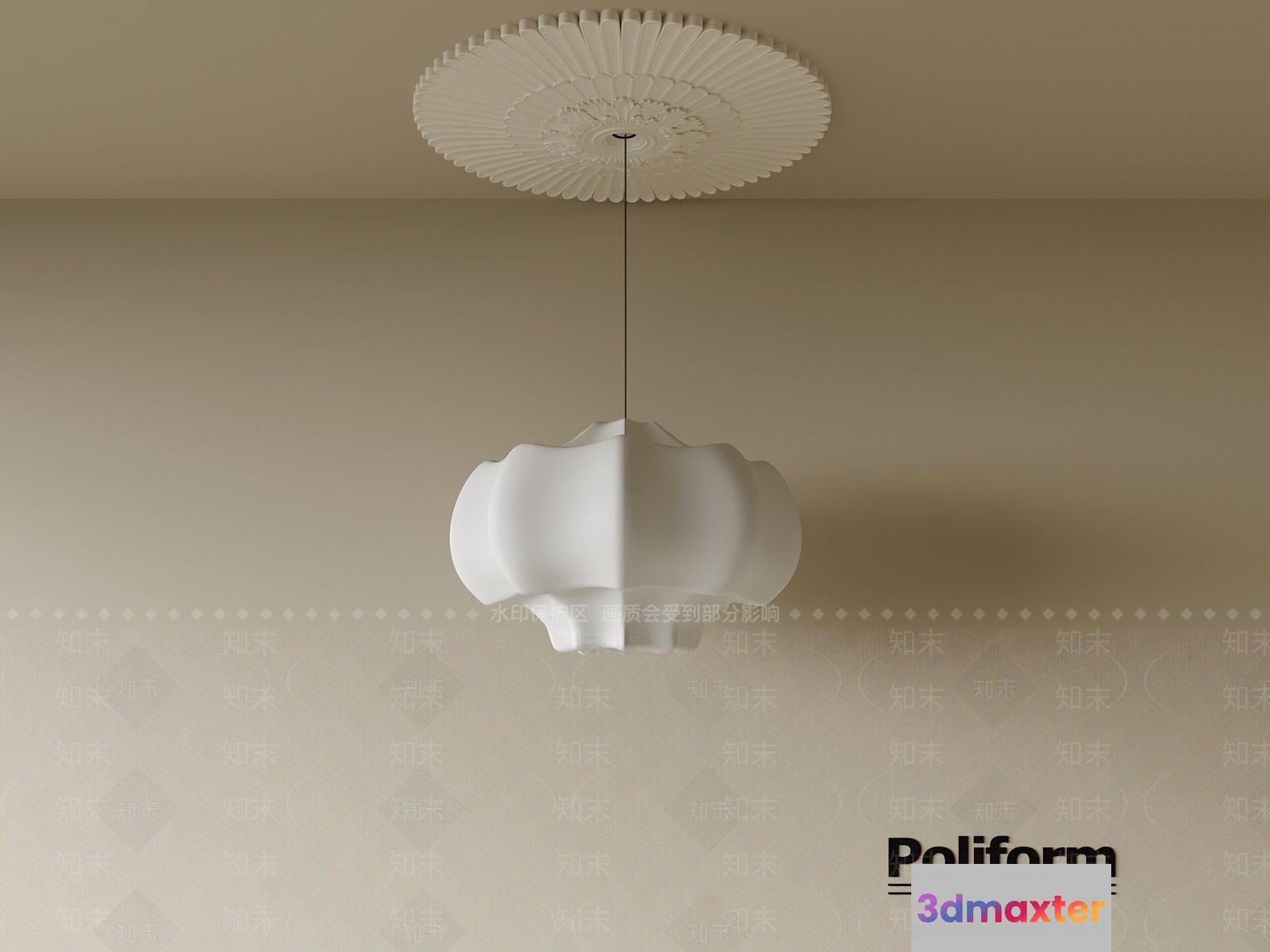 A White Light Fixture 3D Model - 19571 - VRAY Render