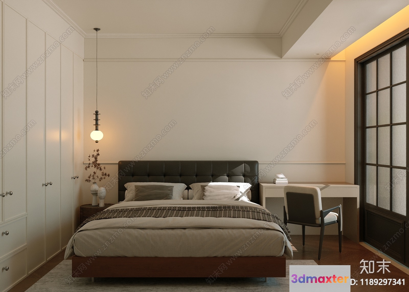 Cozy Bedroom 3D Model - 7956 - CORONA Render