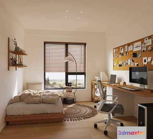 Modern Home Office 3D Model - 17598 - VRAY Render