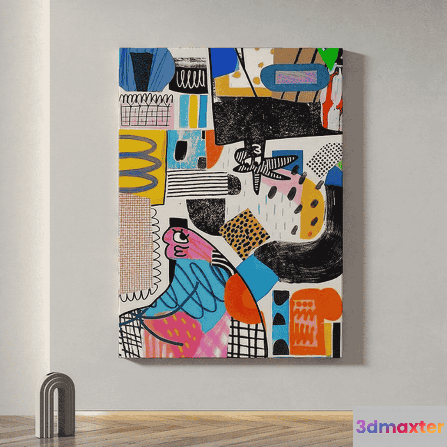 A Colorful Abstract Painting 3D Model - 16552 - VRAY Render