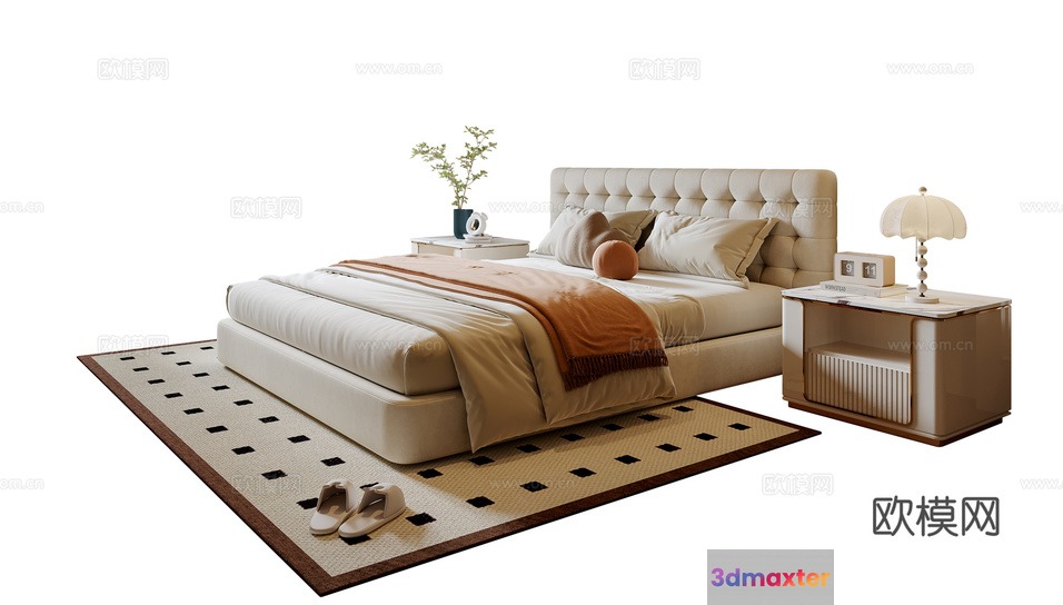 Cozy Modern Bedroom 3D Model - 23112 - VRAY Render