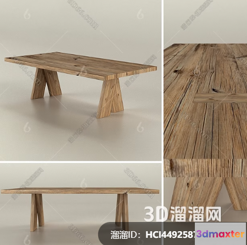 Wooden Coffee Table 3D Model - 9194 - VRAY Render