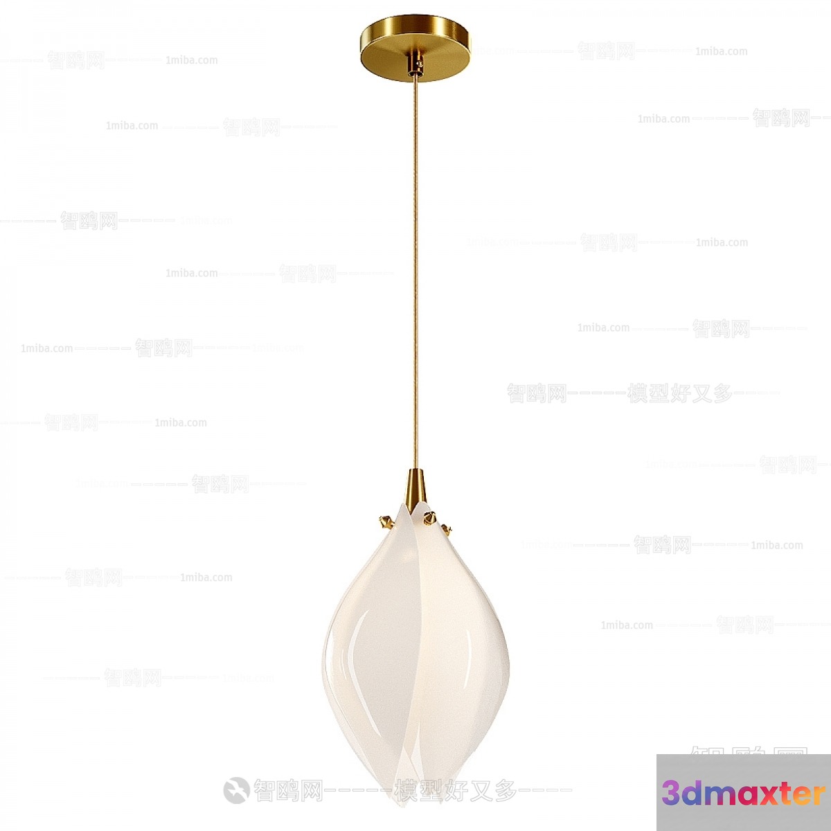 Gold Light Fixture 3D Model - 1890 - VRAY Render