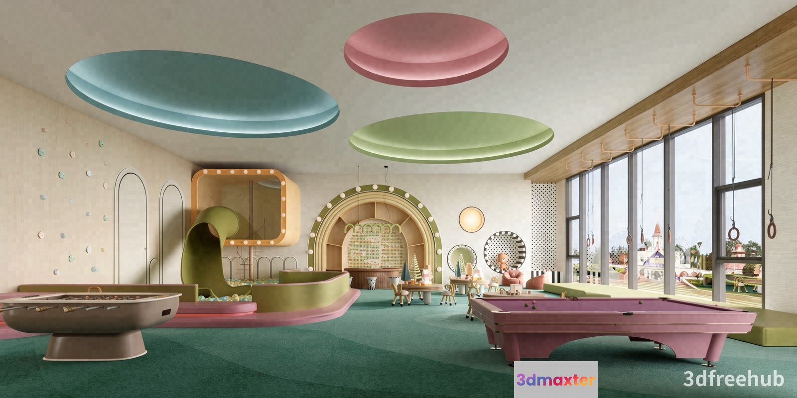 A Playful Pastel-Colored Game Room 3D Model - 22868 - VRAY Render
