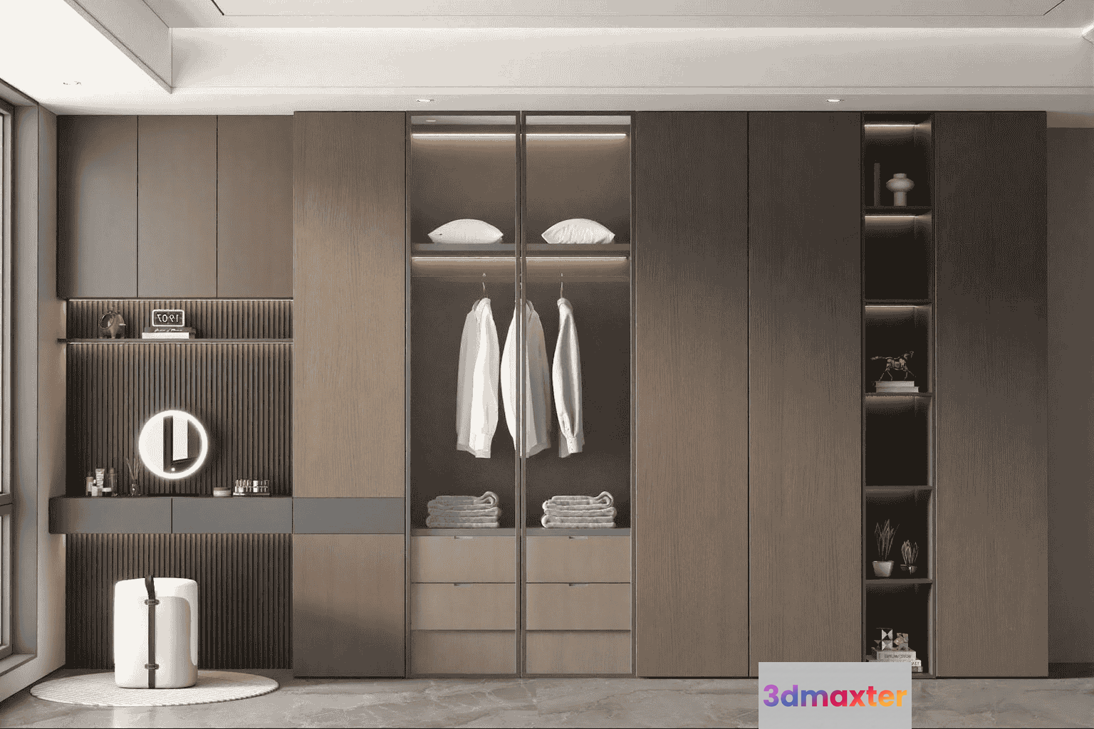 Modern Brown Closet 3D Model - 13521 - VRAY Render