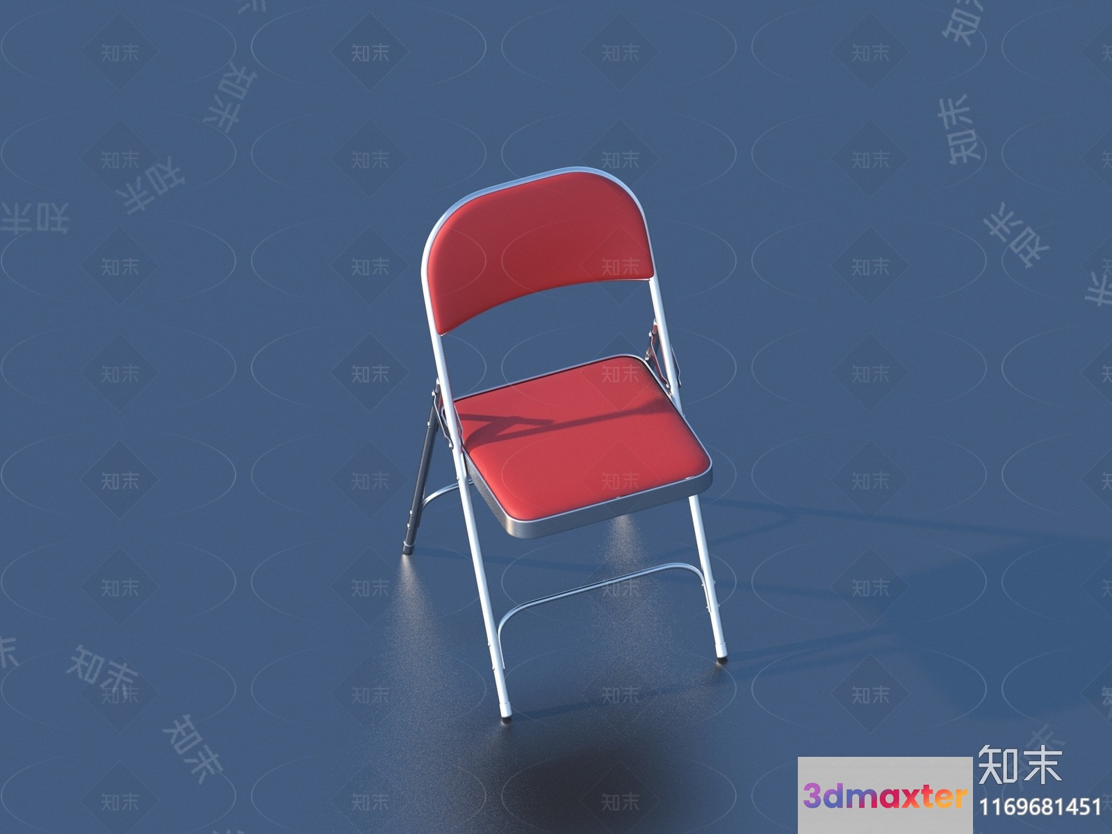 A Red Folding Chair 3D Model - 22781 - VRAY Render