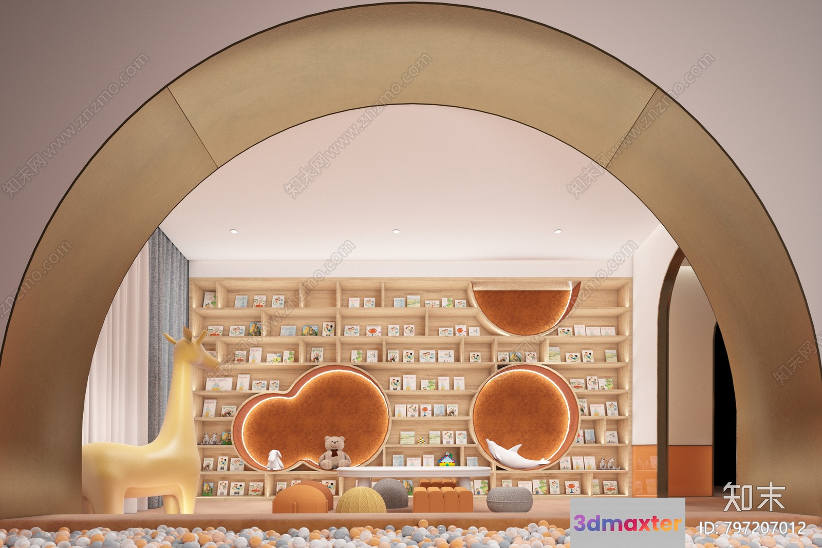 Modern Playroom 3D Model - 17003 - VRAY Render