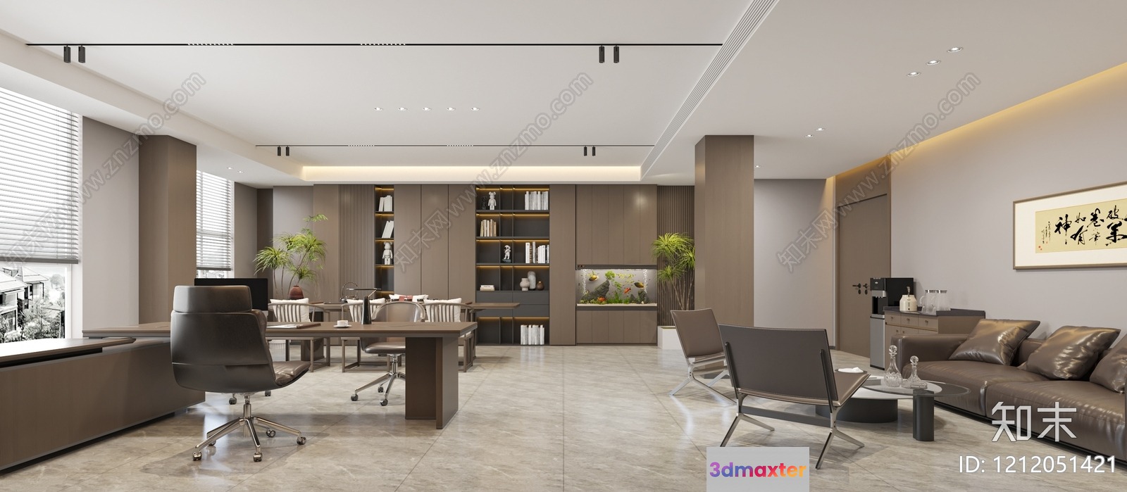 Modern Office Space 3D Model - 3581 - VRAY Render