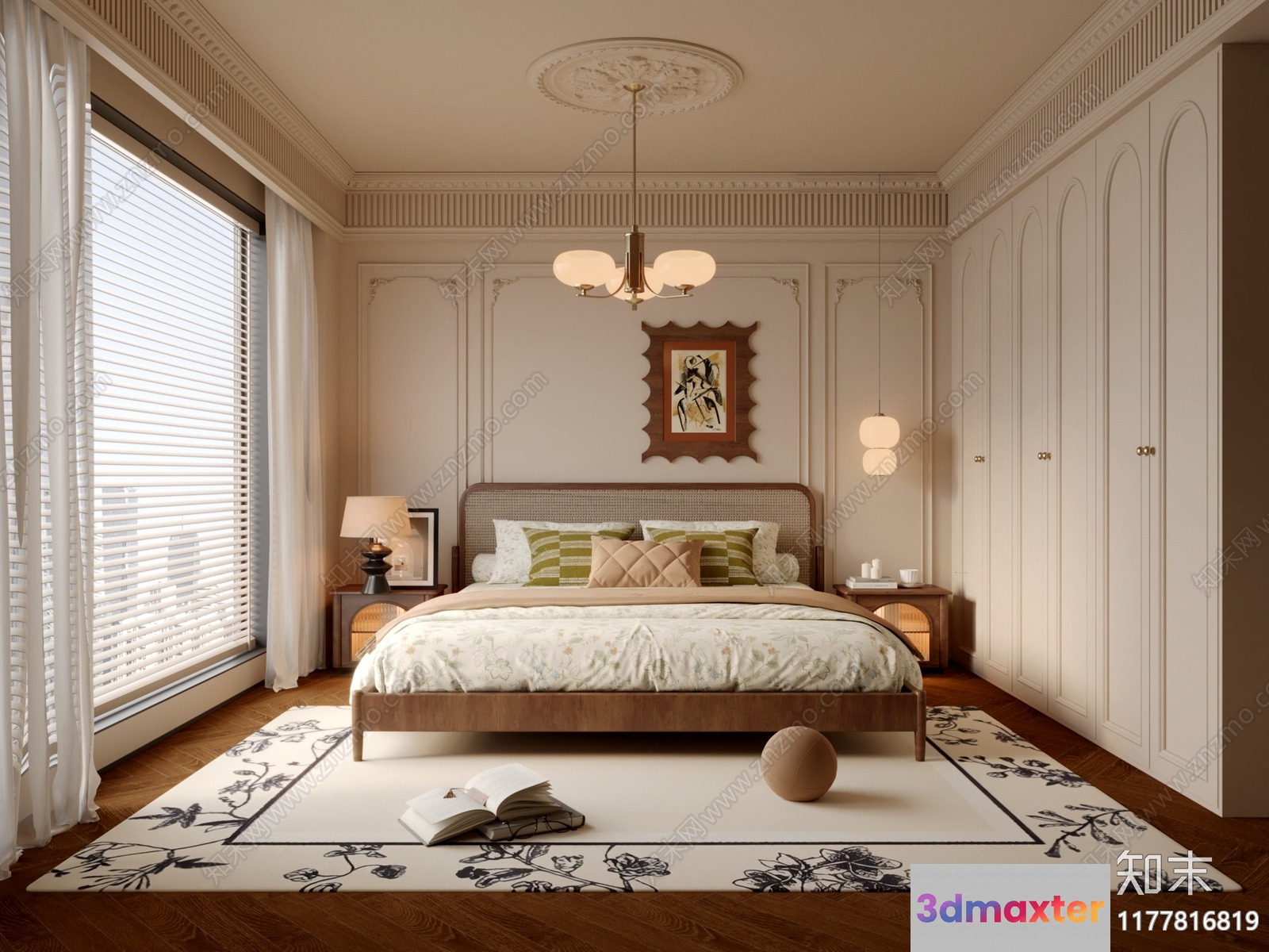 Cozy Bedroom 3D Model - 7431 - VRAY Render