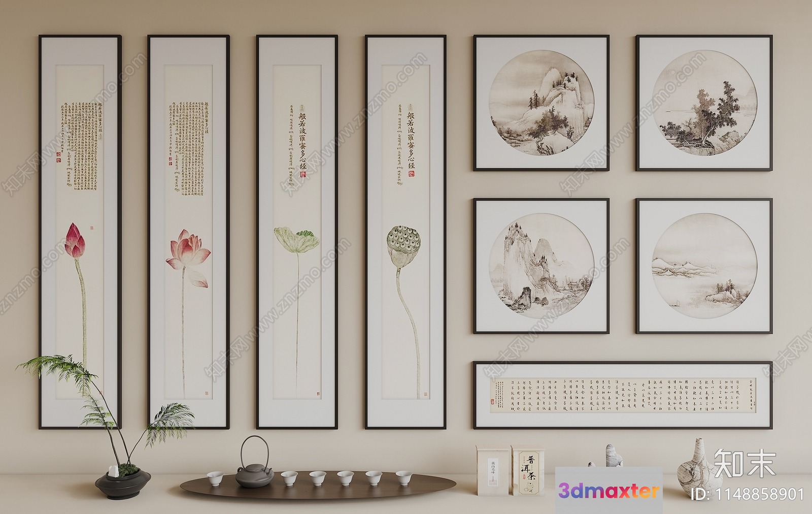 Traditional Chinese Art 3D Model - 1295 - VRAY Render