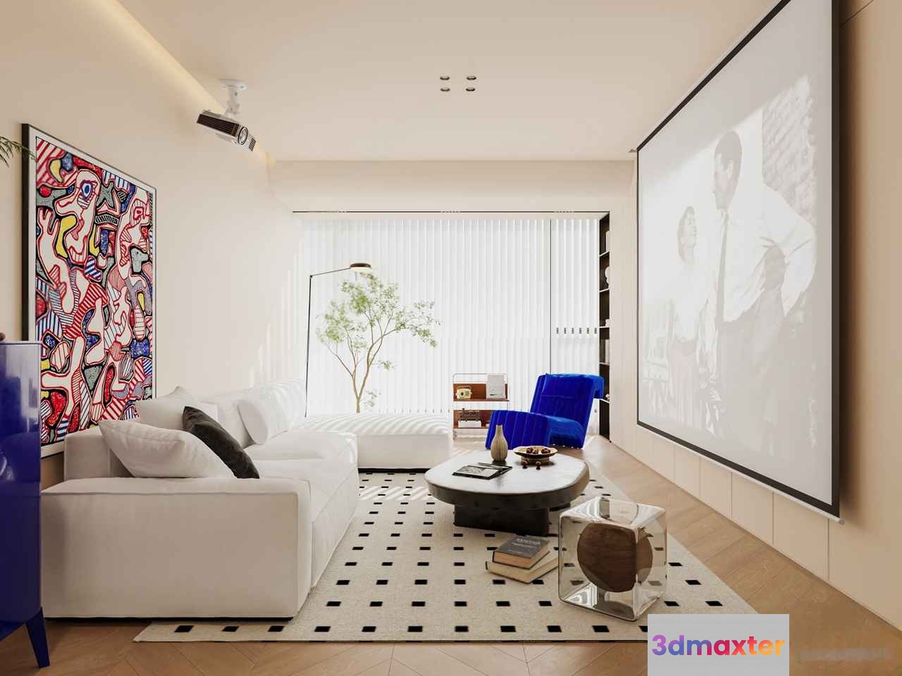 Modern Living Room 3D Model - 11901 - VRAY Render