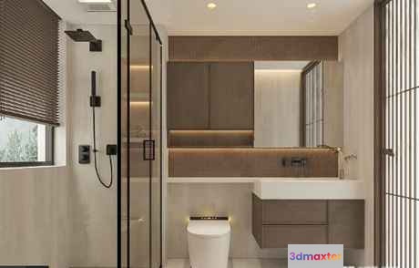 Modern Bathroom Setup 3D Model - 5880 - CORONA Render