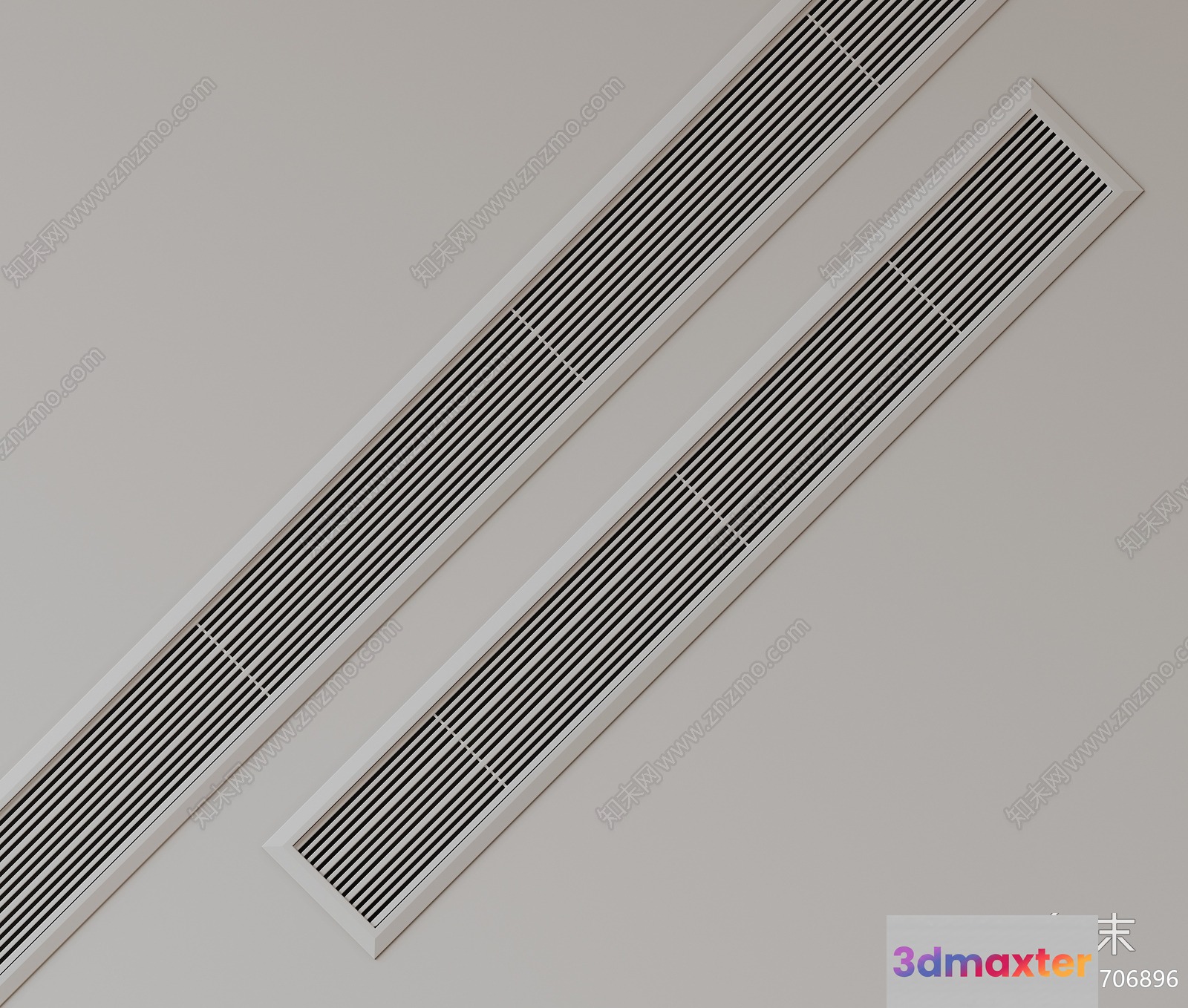 Grey Air Vents 3D Model - 2015 - VRAY Render