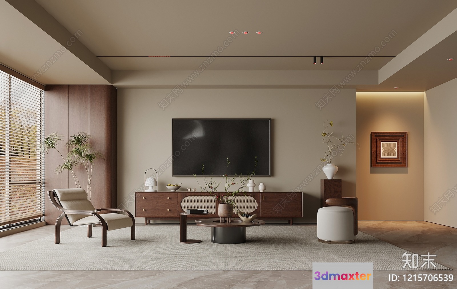 Modern Living Room 3D Model - 16522 - VRAY Render