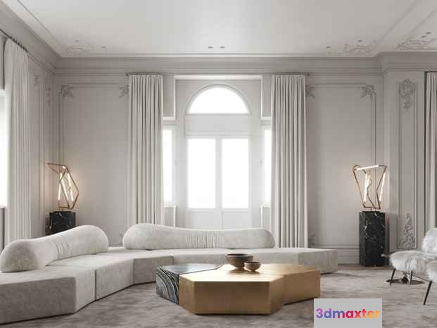 Modern Living Room 3D Model - 13803 - CORONA Render