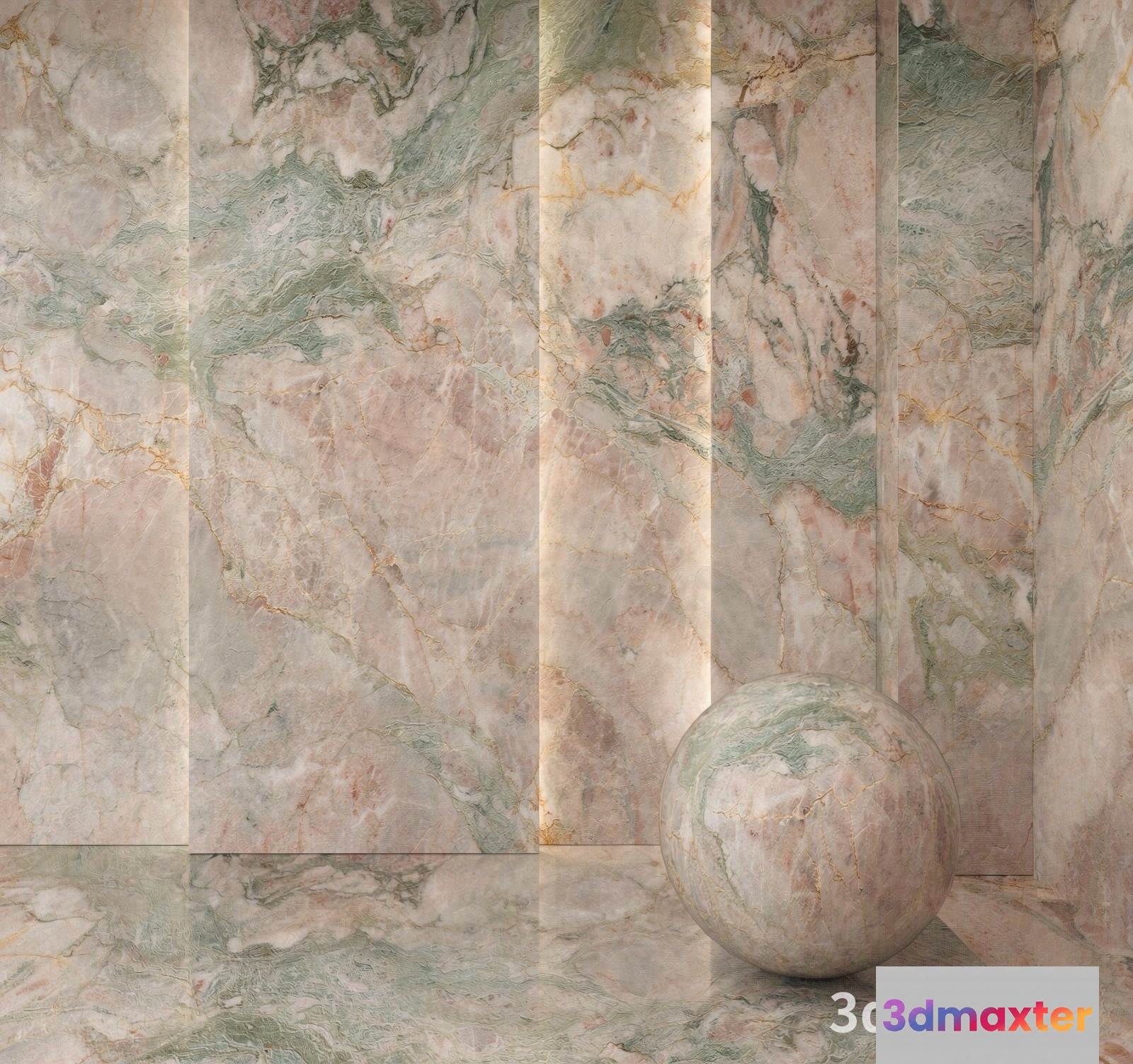 Marble Ball On Marble Surface 3D Model - 21581 - VRAY Render