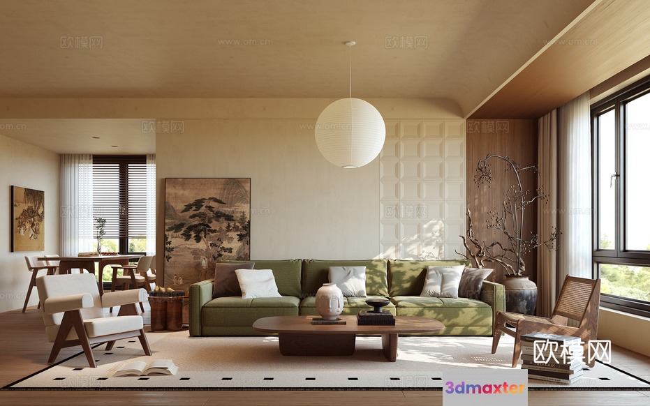 Modern Living Room 3D Model - 16141 - CORONA Render