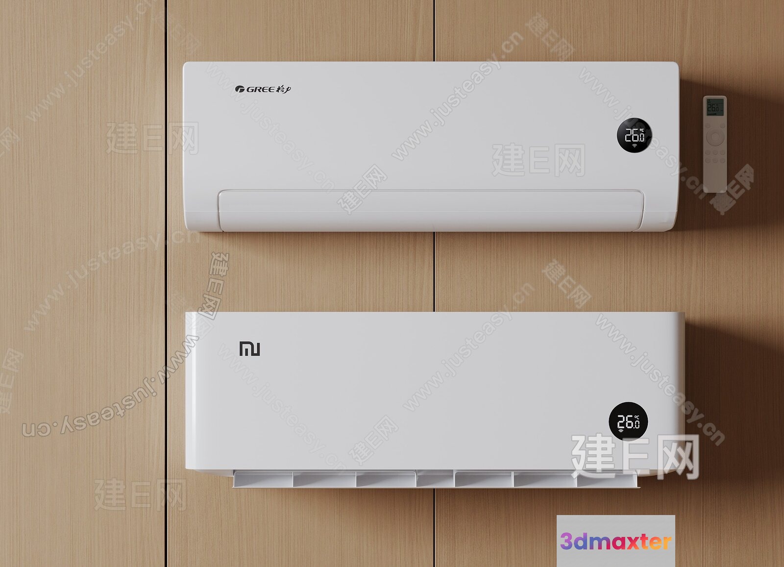 Modern Wall-Mounted Air Conditioning Units 3D Model - 16356 - VRAY Render
