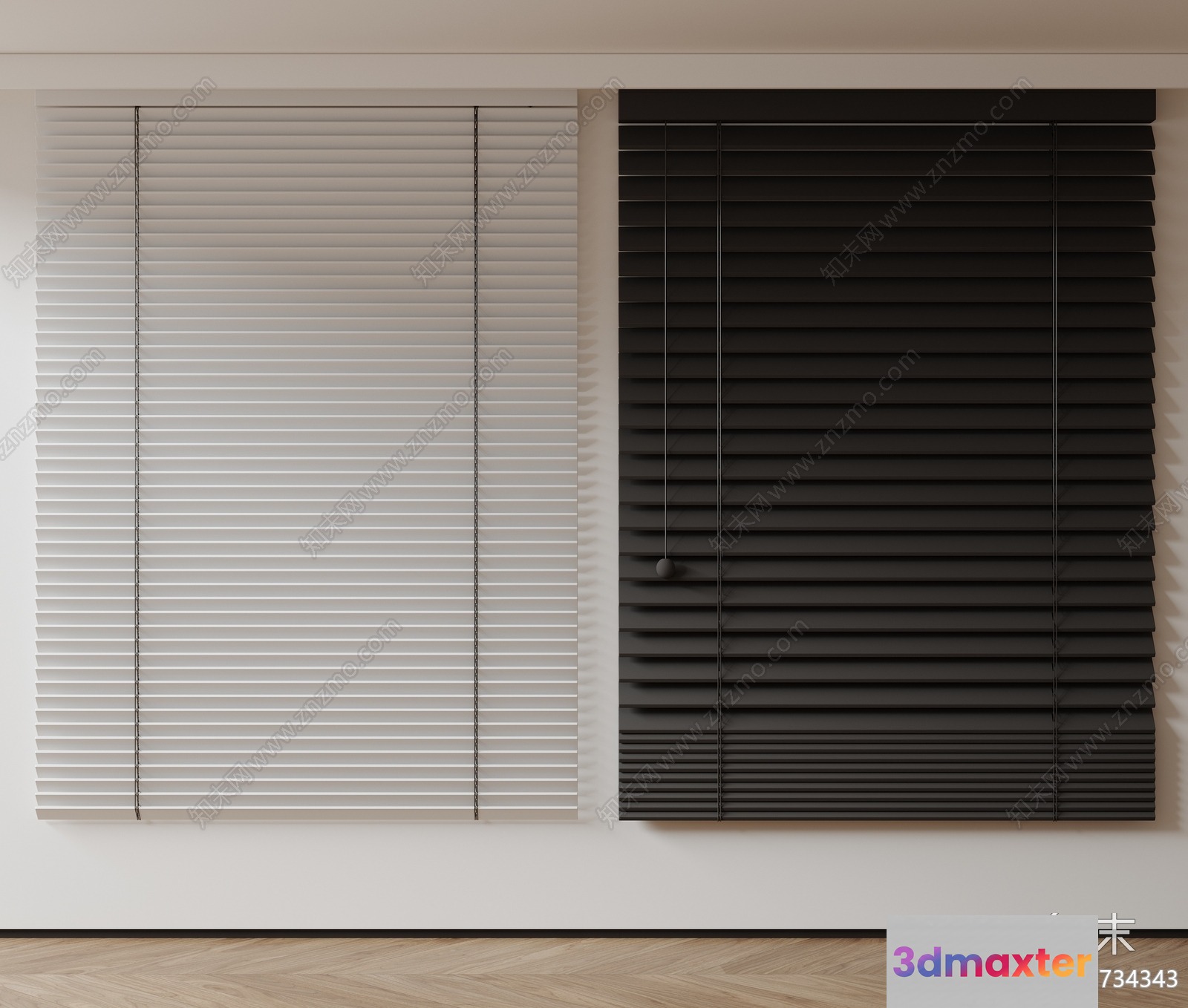 Modern Window Blinds 3D Model - 16187 - VRAY Render