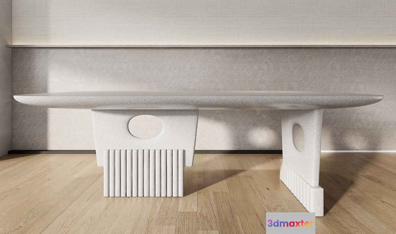 Modern Stone Bench 3D Model - 17886 - VRAY Render