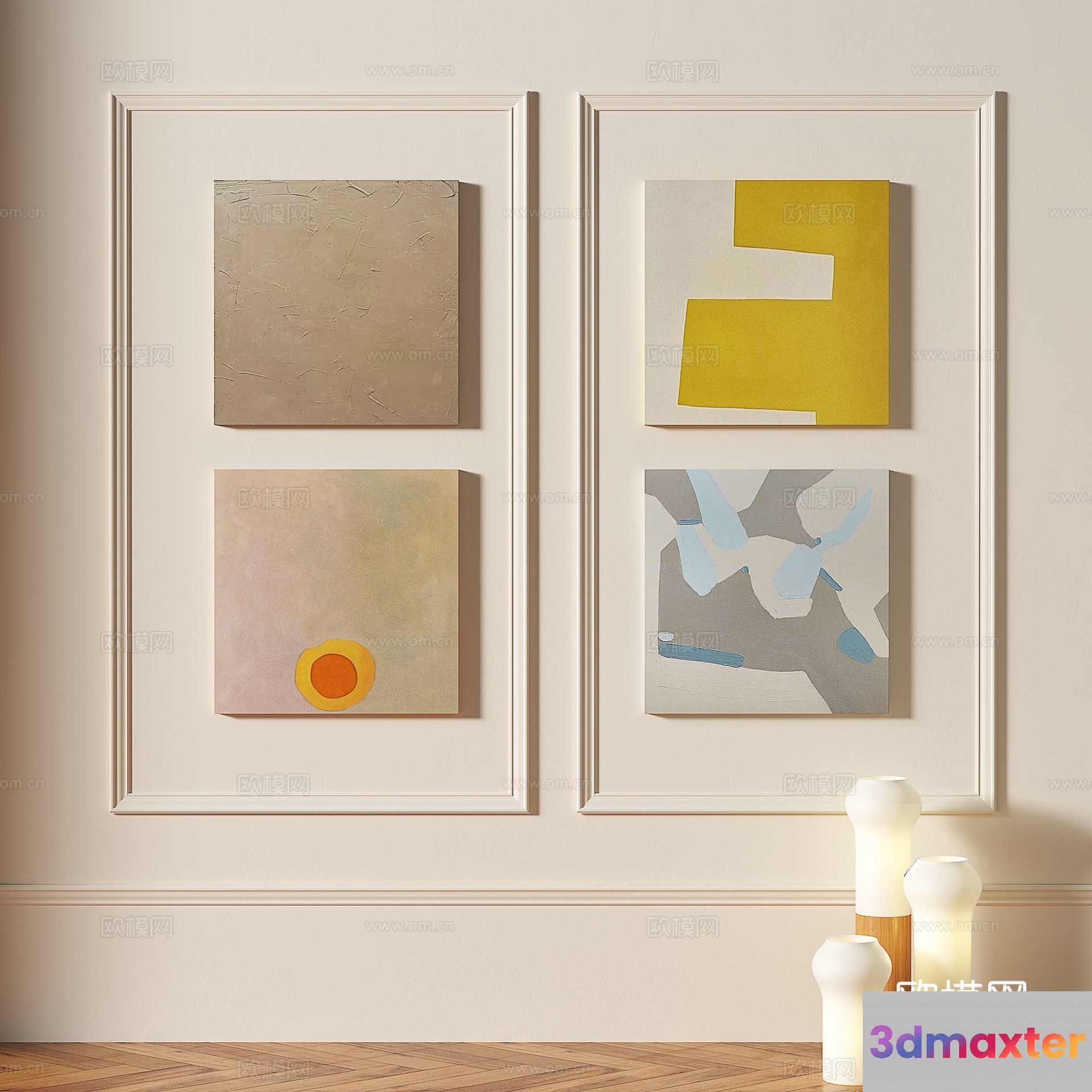 Abstract Art Pieces 3D Model - 6423 - VRAY Render
