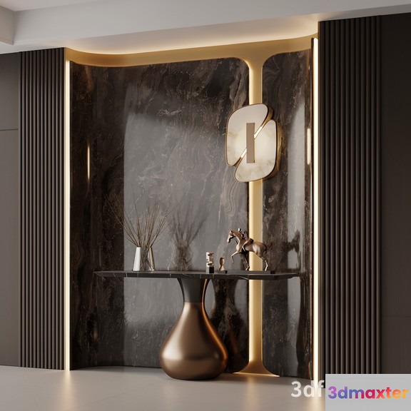 Modern Decorated Wall 3D Model - 23319 - VRAY Render