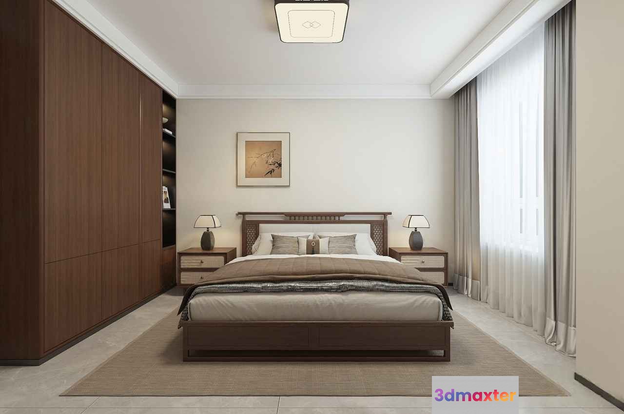 Cozy Bedroom 3D Model - 10905 - VRAY Render