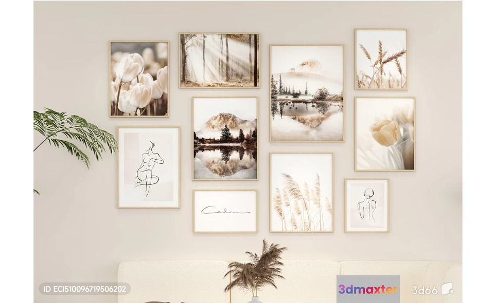 Minimalist Wall Art 3D Model - 16678 - VRAY Render