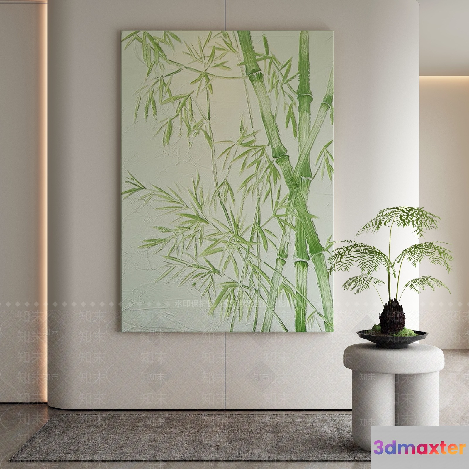 Modern Minimalist Decor 3D Model - 6138 - VRAY Render