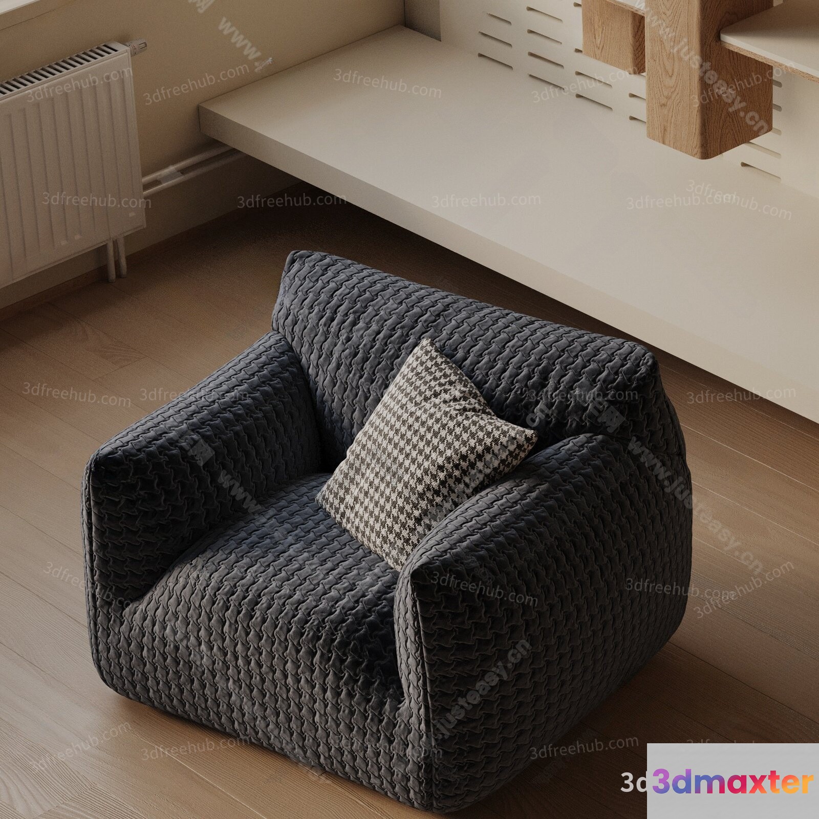 Modern Living Room 3D Model - 3451 - VRAY Render